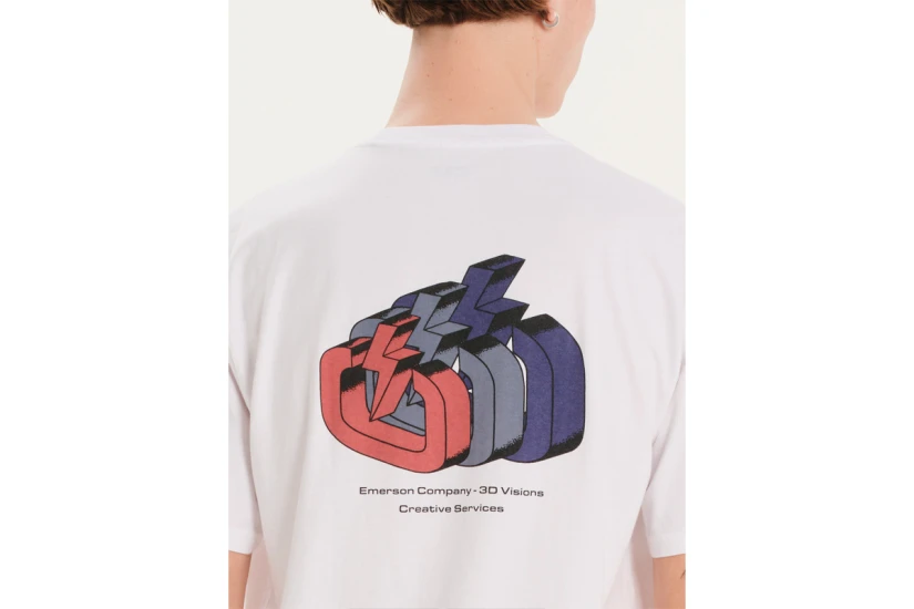 Emerson Company 3D Visions Ανδρικό Κοντομάνικο T-Shirt Λευκό