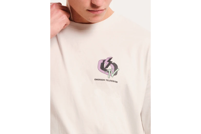 Emerson Television Ανδρικό Κοντομάνικο T-Shirt Γκρι Ανοιχτό