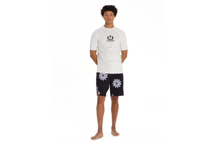 Emerson Rashguard Ανδρική Κοντομάνικη Μπλούζα UV Protection Λευκό