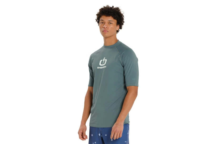 Emerson Rashguard Ανδρική Κοντομάνικη Μπλούζα UV Protection Λαδί