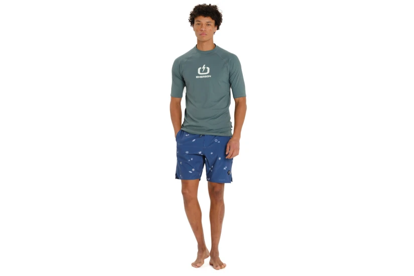 Emerson Rashguard Ανδρική Κοντομάνικη Μπλούζα UV Protection Λαδί
