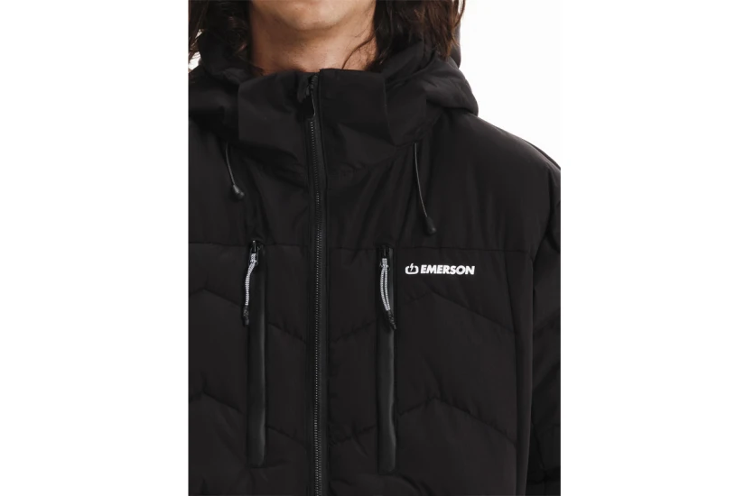 Emerson Ανδρικό Μπουφάν Puffer με Κουκούλα Μαύρο