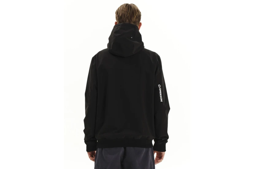 Emerson Hooded Ανδρικό Μπουφάν Bomber με Κουκούλα Μαύρο