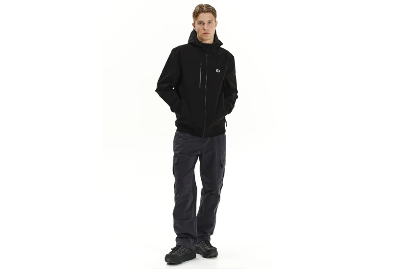 Emerson Hooded Ανδρικό Μπουφάν Bomber με Κουκούλα Μαύρο