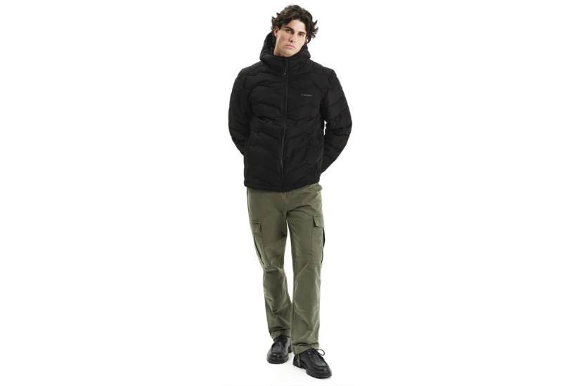 Emerson Hooded Ανδρικό Μπουφάν Puffer με Κουκούλα Μαύρο