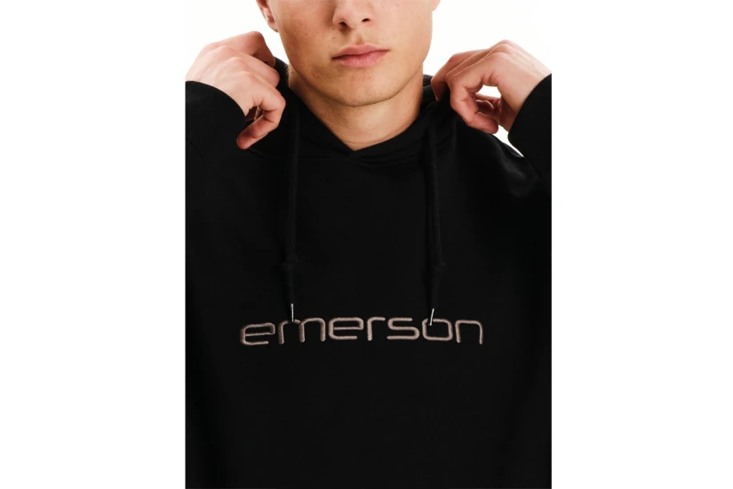 Emerson Ανδρικό Φούτερ με Κουκούλα Μαύρο