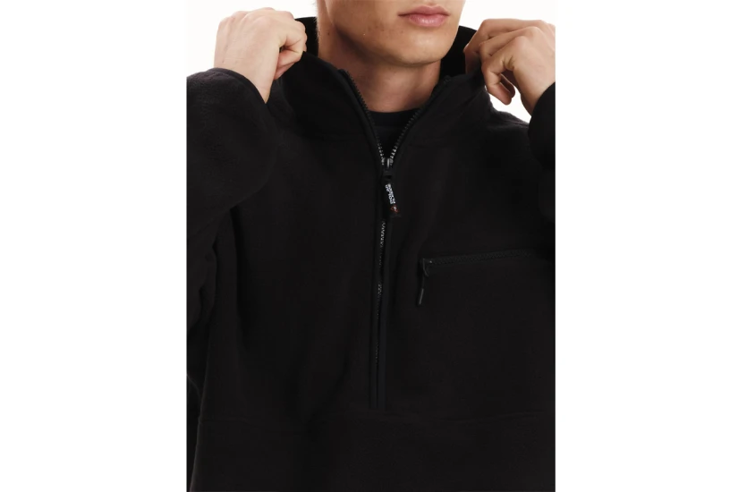 Emerson Half Zip Ανδρική Μπλούζα Fleece με Φερμουάρ Μαύρο