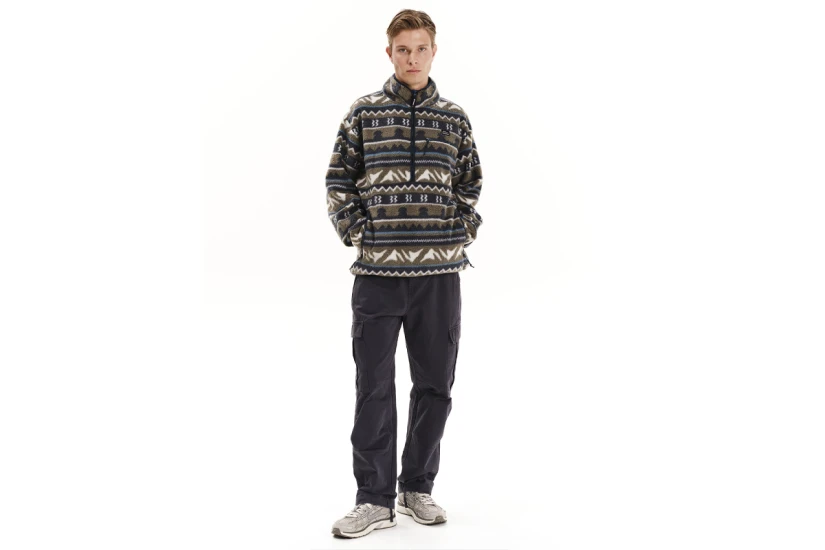Emerson Ανδρική Μακρυμάνικη Μπλούζα Fleece με Φερμουάρ Πολύχρωμη