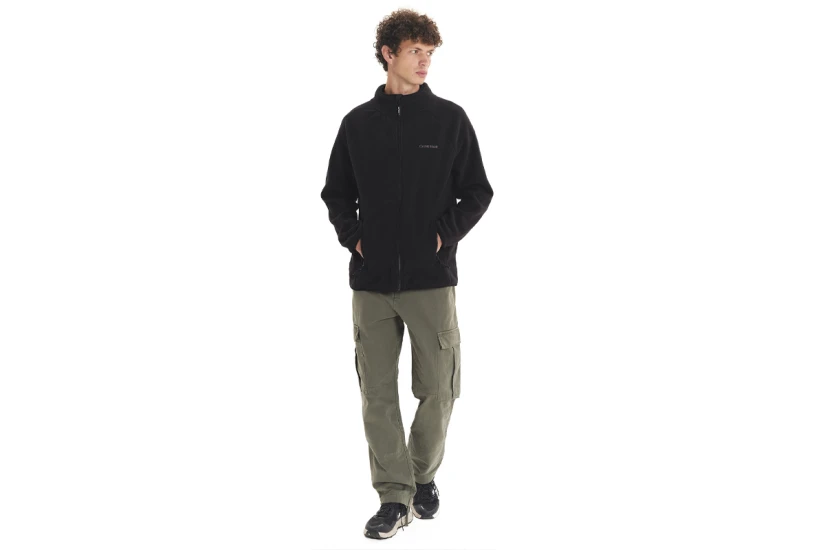 Emerson Full Zip Ανδρική Ζακέτα Fleece Μαύρη