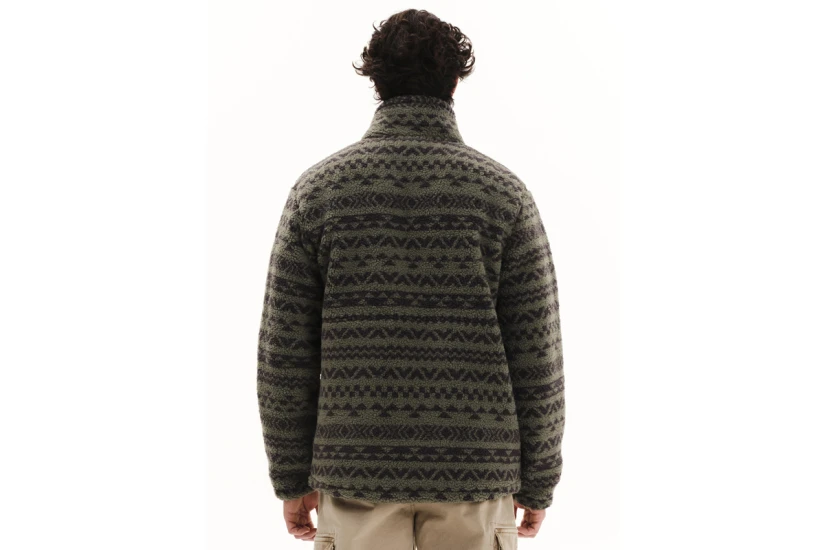 Emerson Ανδρική Ζακέτα Fleece Sherpa Πράσινη, Ανθρακί