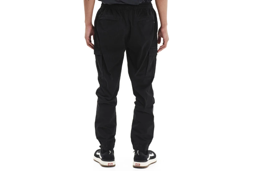 Emerson Elasticated Waist Cuffed Ανδρικό Παντελόνι Cargo Μαύρο