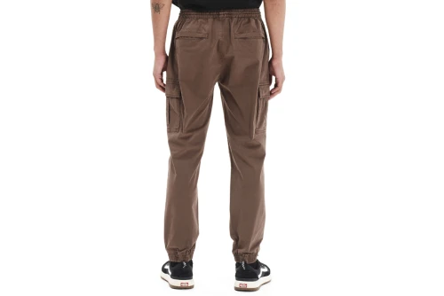 Emerson Elasticated Waist Cuffed Παντελόνι Cargo Ανδρικό (252.EM42.07 CHOCOLATE)