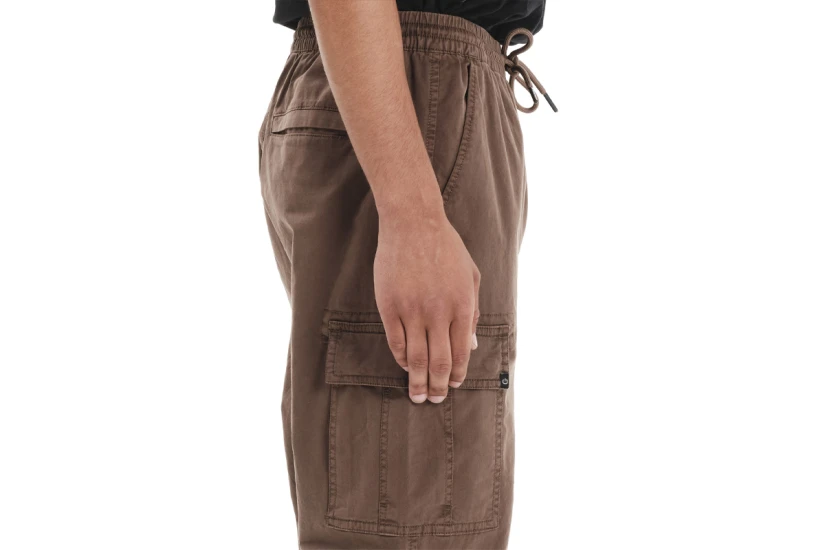 Emerson Elasticated Waist Cuffed Ανδρικό Παντελόνι Cargo Καφέ