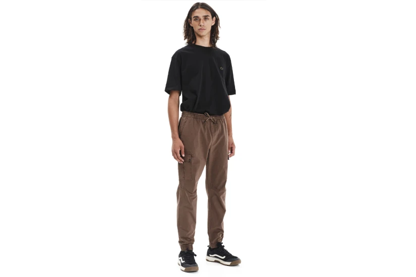 Emerson Elasticated Waist Cuffed Ανδρικό Παντελόνι Cargo Καφέ