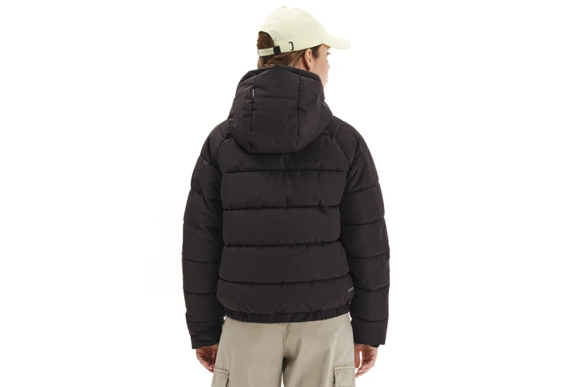 Emerson Hooded Γυναικείο Μπουφάν Puffer με Κουκούλα Μαύρο