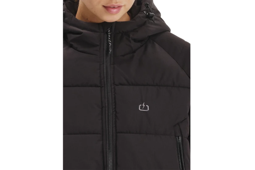 Emerson Hooded Γυναικείο Μπουφάν Puffer με Κουκούλα Μαύρο