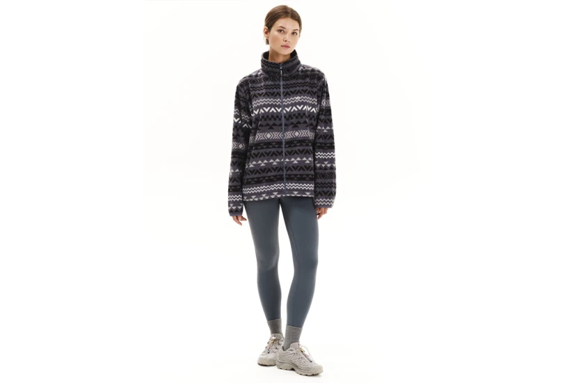 Emerson Γυναικεία Ζακέτα Fleece Μπλε Σκούρο, Μαύρη, Λευκή