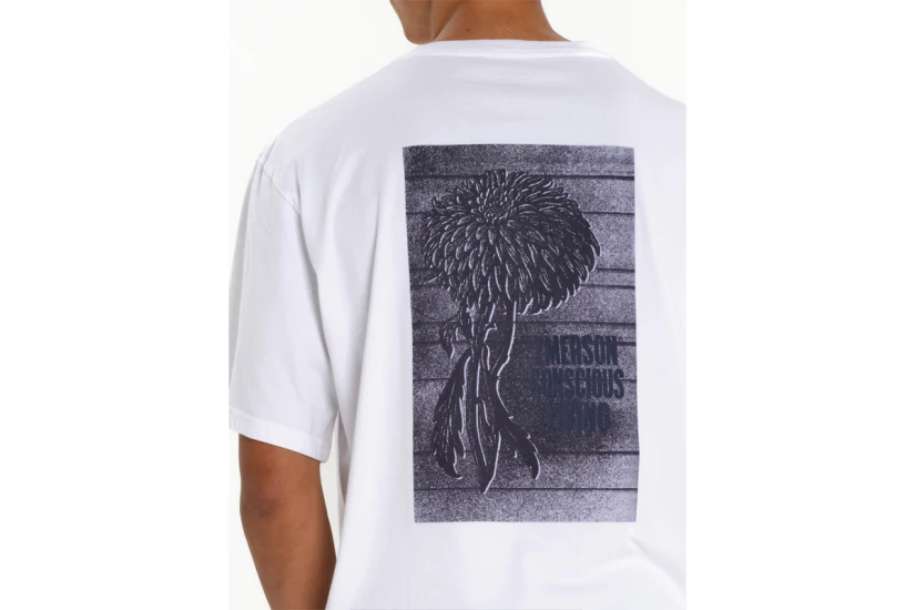 Emerson Conscious Living Ανδρικό Κοντομάνικο T-Shirt Λευκό, Γκρι Σκούρο
