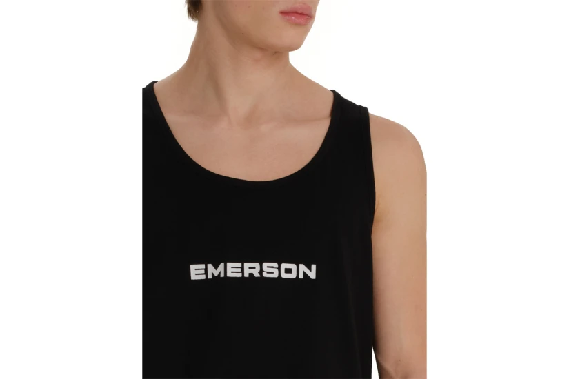 Emerson Logo Ανδρική Αμάνικη Μπλούζα Μαύρη