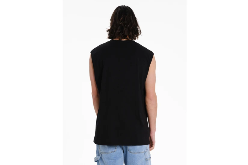 Emerson Logo Embroidery Ανδρική Αμάνικη Μπλούζα Μαύρη