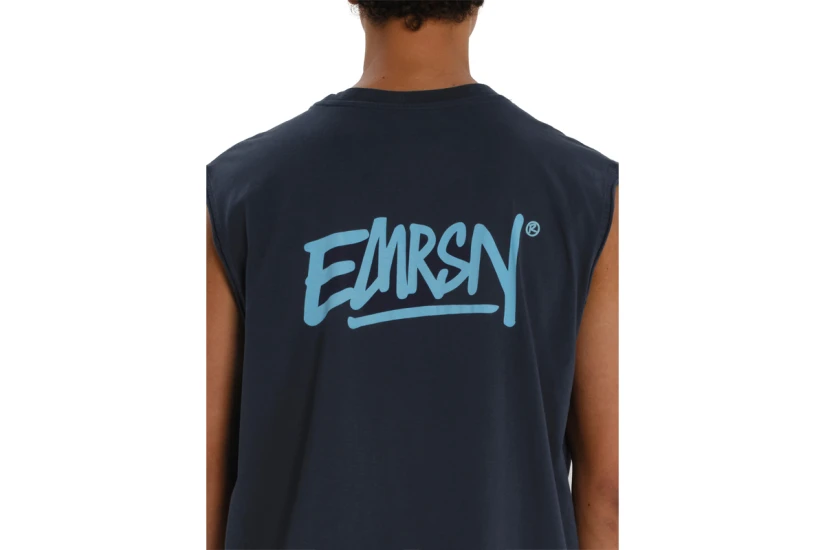 Emerson Graphic Ανδρική Αμάνικη Μπλούζα Μπλε Σκούρο, Βεραμάν