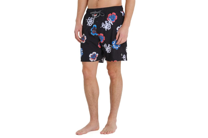 Emerson Recycled Printed Boardshort Ανδρικό Μαγιό Βερμούδα Μαύρο, Διάφορα Xρώματα