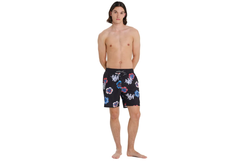 Emerson Recycled Printed Boardshort Ανδρικό Μαγιό Βερμούδα Μαύρο, Διάφορα Xρώματα