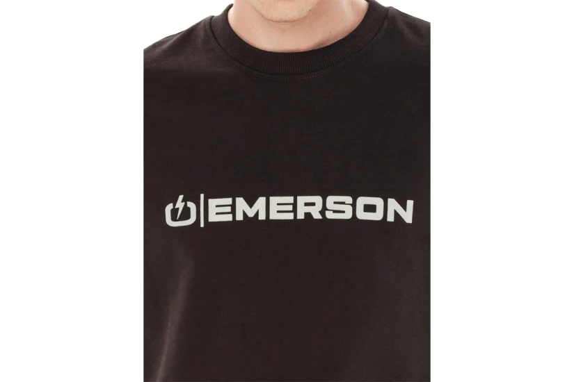 Emerson Classic Logo Ανδρική Μακρυμάνικη Μπλούζα με Λαιμόκοψη Καφέ