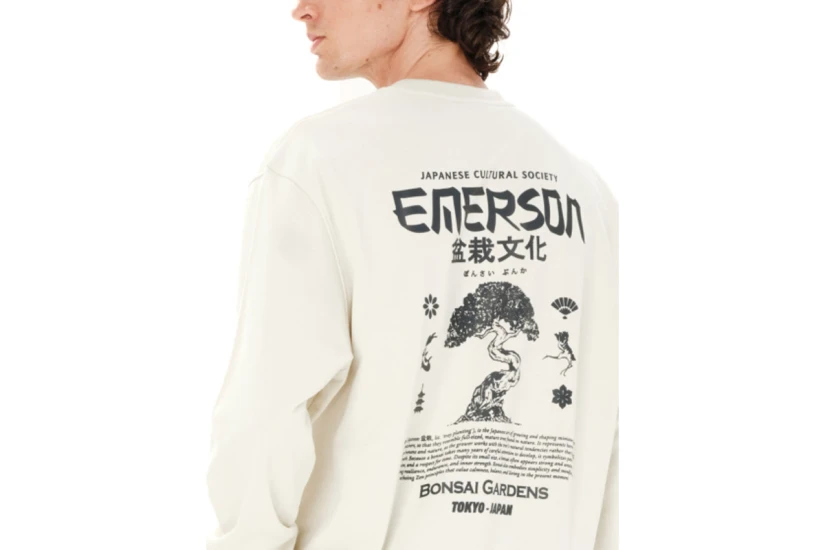 Emerson Japanese Cultural Society Μπλούζα Με Λαιμόκοψη Ανδρική (262.EM20.27 CLAY WHITE)