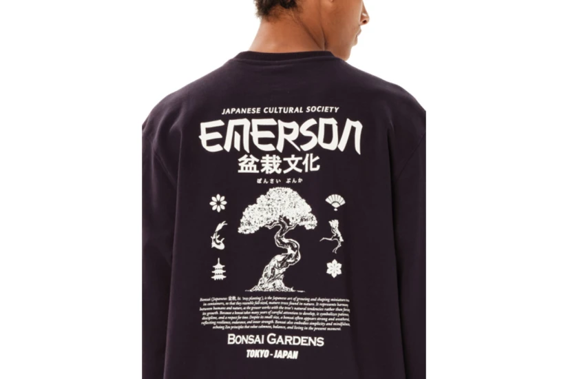 Emerson Japanese Cultural Society Μπλούζα Με Λαιμόκοψη Ανδρική (262.EM20.27 D.GRAPE)