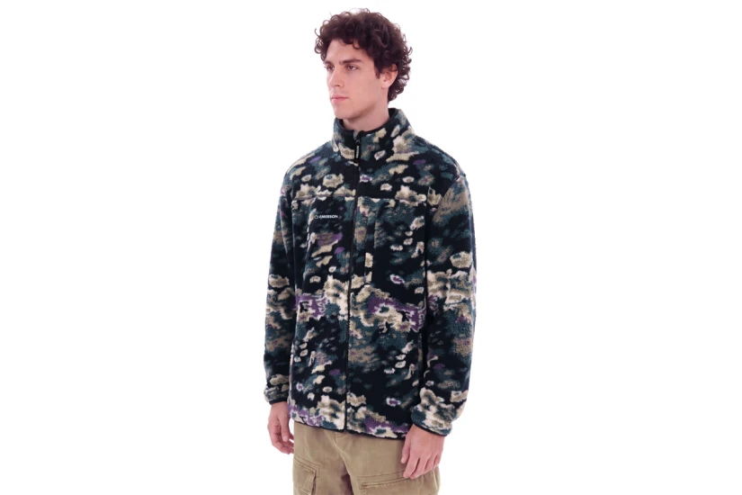 Emerson High Pile Ζακέτα Fleece Ανδρική (262.EM290.122 PR627 OFF BLACK)