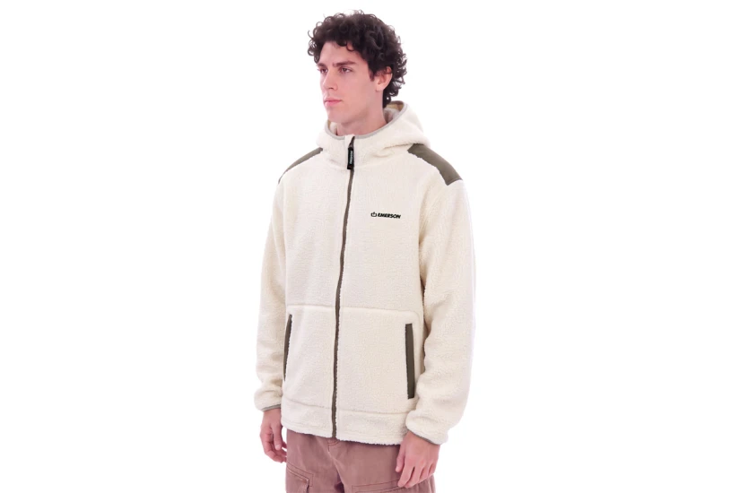 Emerson Hooded High-Pile Ζακέτα Fleece Ανδρική (262.EM290.43 OFF WHITE)