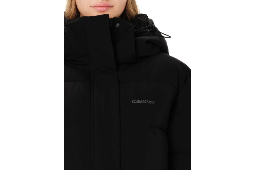Emerson Detachable Hood Γυναικείο Μπουφάν Puffer με Κουκούλα Μαύρο