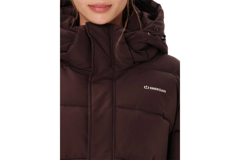 Emerson Detachable Hood Γυναικείο Μπουφάν Puffer με Κουκούλα Καφέ