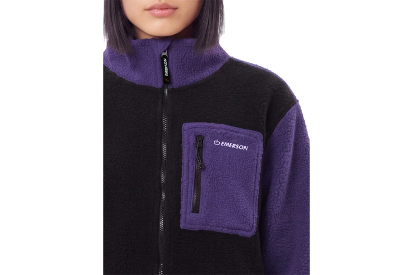 Emerson High-Pile Ζακέτα Fleece Γυναικεία (262.EW290.37 BLACK-PURPLE)