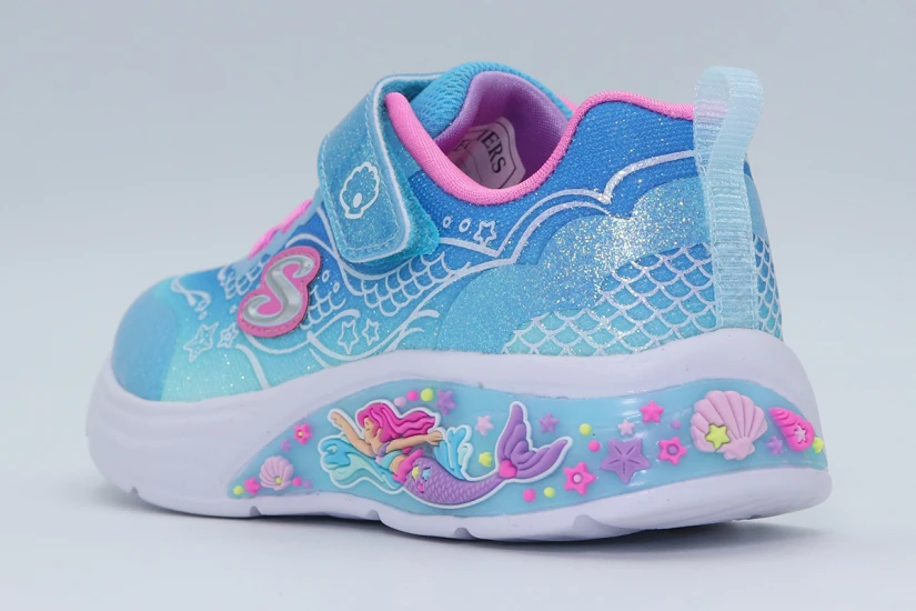 Skechers Lil Mermaid Βρεφικά Sneakers Γαλάζια, Ροζ