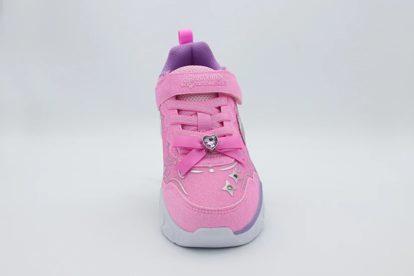 Skechers S Lights - Princess Steps Παιδικά Sneakers Ροζ, Μωβ, Λευκά