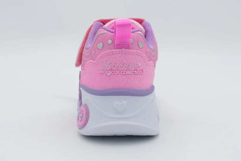 Skechers S Lights - Princess Steps Παιδικά Sneakers Ροζ, Μωβ, Λευκά