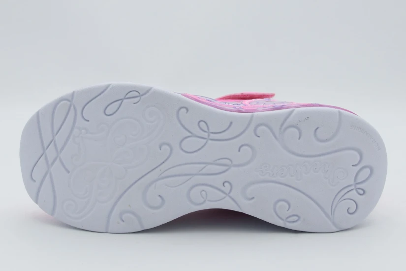 Skechers S Lights - Princess Steps Παιδικά Sneakers Ροζ, Μωβ, Λευκά