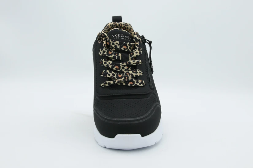Skechers Uno Lite 2.0 Leopard Stride Sneakers (310708L-BLK)