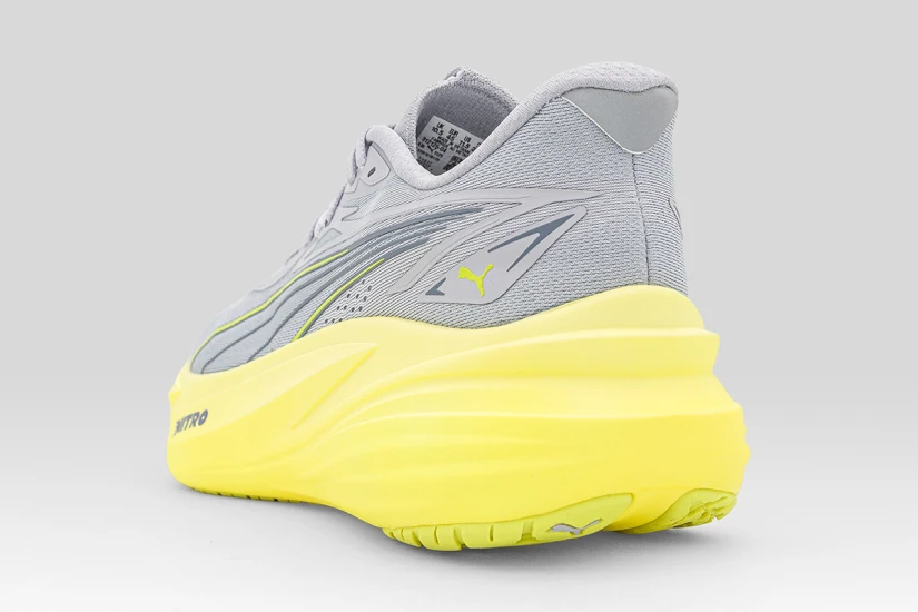 Puma Magmax Nitro 2 Ανδρικά Αθλητικά Παπούτσια για Τρέξιμο Γκρι, Κίτρινο Φλούο