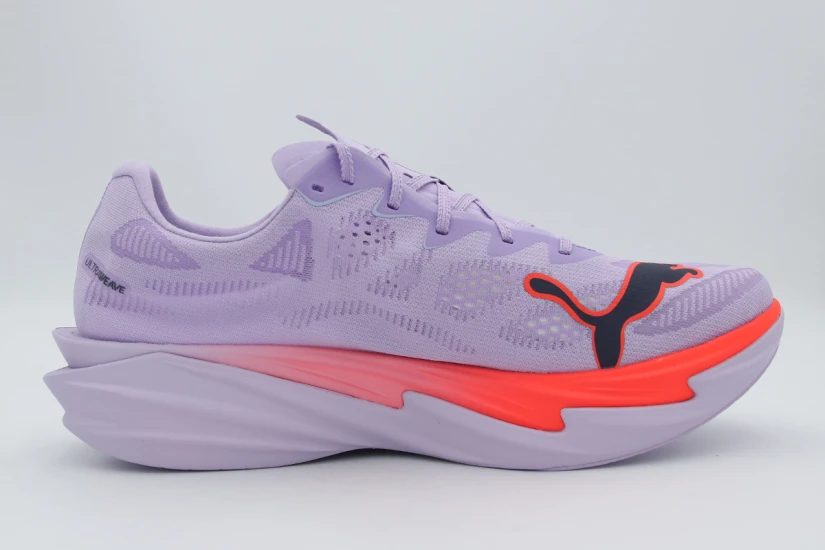 Puma Deviate Nitro Elite 4 Ανδρικά Αθλητικά Παπούτσια για Τρέξιμο Λιλά, Κοραλλί, Μαύρα