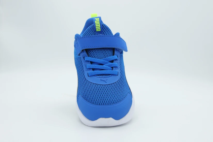 Puma Flyer 4 Βρεφικά Αθλητικά Παπούτσια για Τρέξιμο Μπλε, Κίτρινο Φλούο, Γκρι Ανοιχτό, Λευκό