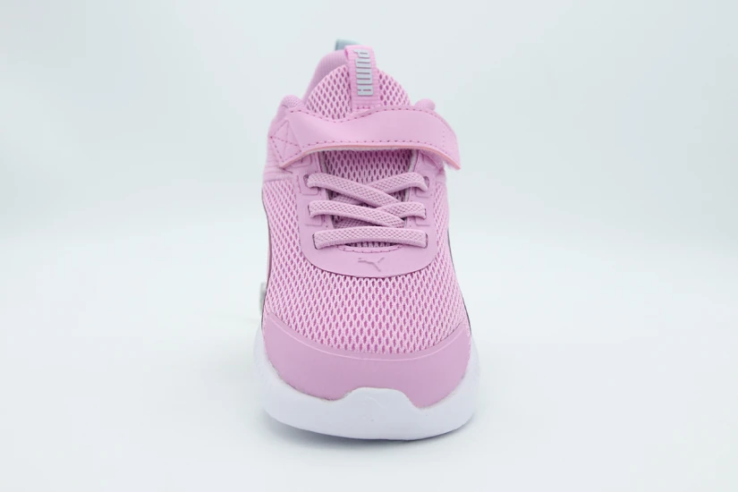 Puma Flyer 4 Βρεφικά Αθλητικά Παπούτσια για Τρέξιμο Ροζ, Λευκό, Γκρι Ανοιχτό