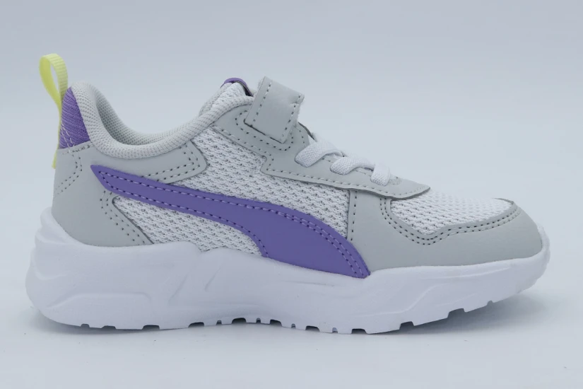 Puma Trinity Lite AC+ Βρεφικά Sneakers Γκρι Ανοιχτό, Λευκά, Μωβ