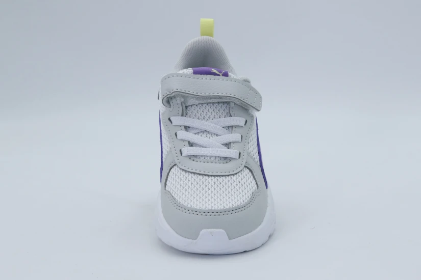 Puma Trinity Lite AC+ Βρεφικά Sneakers Γκρι Ανοιχτό, Λευκά, Μωβ