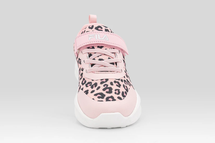 Fila Abel 4 Nanobionic Velcro Παιδικά Sneakers Ροζ, Μαύρα, Λευκά