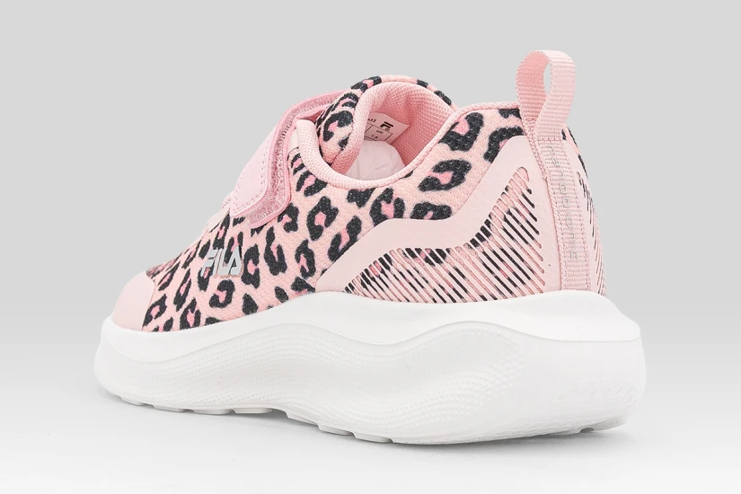 Fila Abel 4 Nanobionic Velcro Παιδικά Sneakers Ροζ, Μαύρα, Λευκά