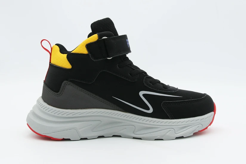 Fila Strong 4 V Nanobionic Παιδικά Sneakers Μαύρα, Γκρι, Κίτρινα