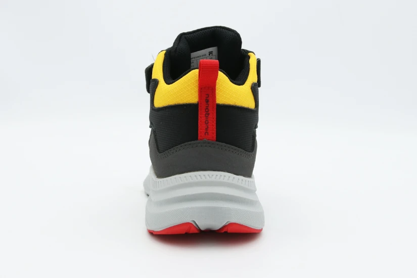 Fila Strong 4 V Nanobionic Παιδικά Sneakers Μαύρα, Γκρι, Κίτρινα